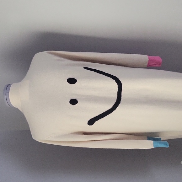 Kerri Rosenthal Poppy Smiley Duster 100% Cashmere Natural Cream S - Picture 5 of 15